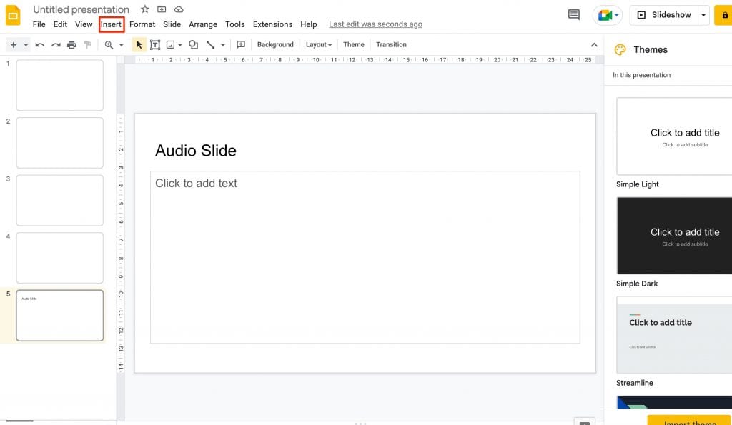 add audio to google slides