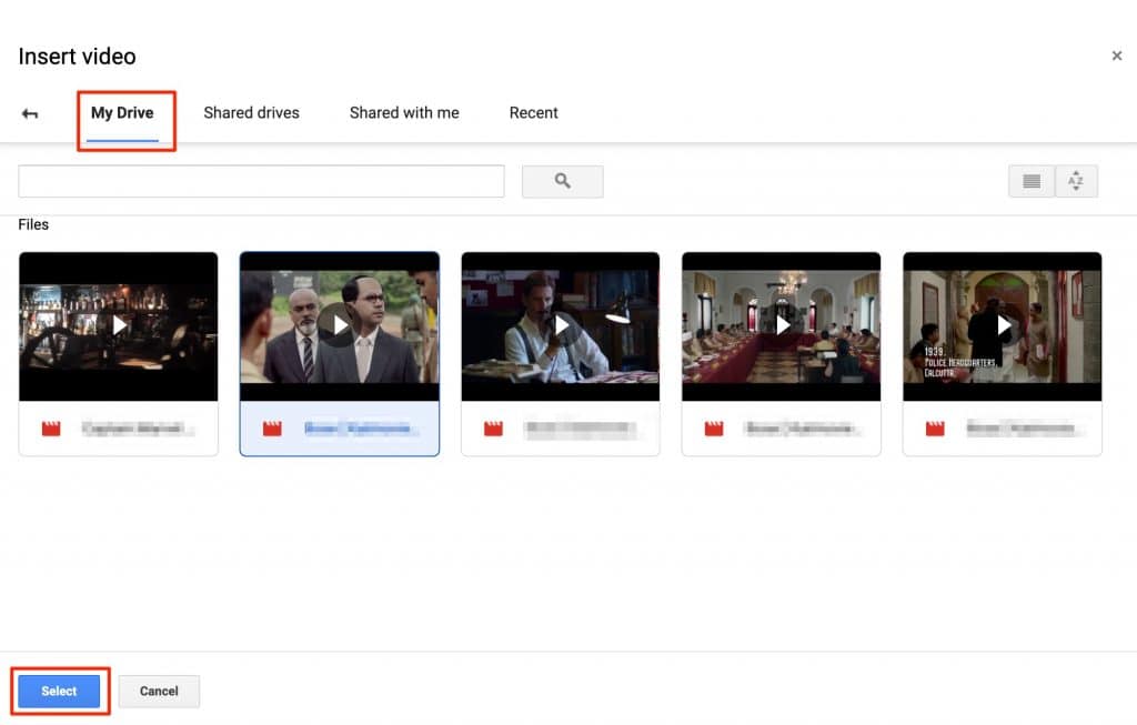 insert video from google drive into google slides