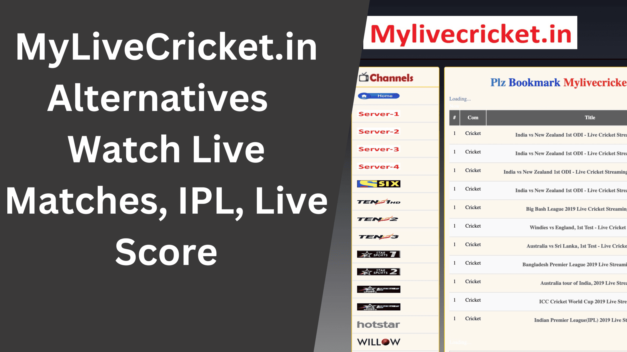 MyLiveCricket.in Alternatives Watch Live Matches, IPL, Live Score