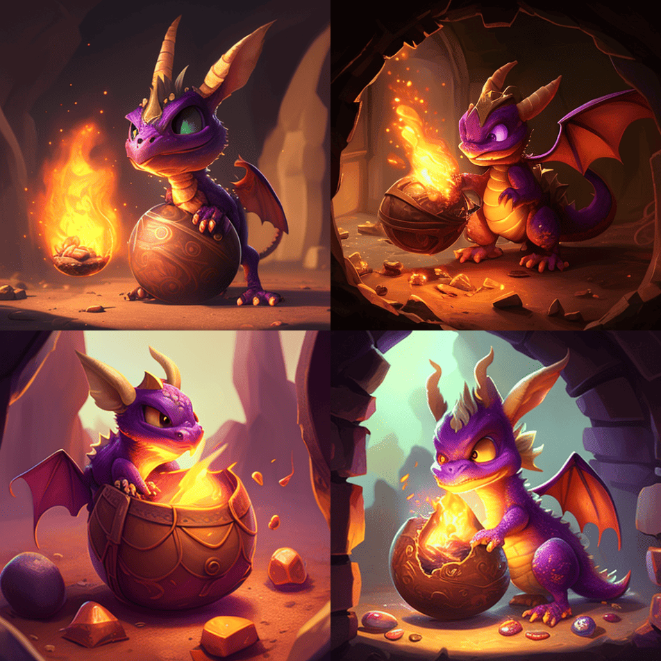 Spyro the dragon saving eggs from a fiery doom