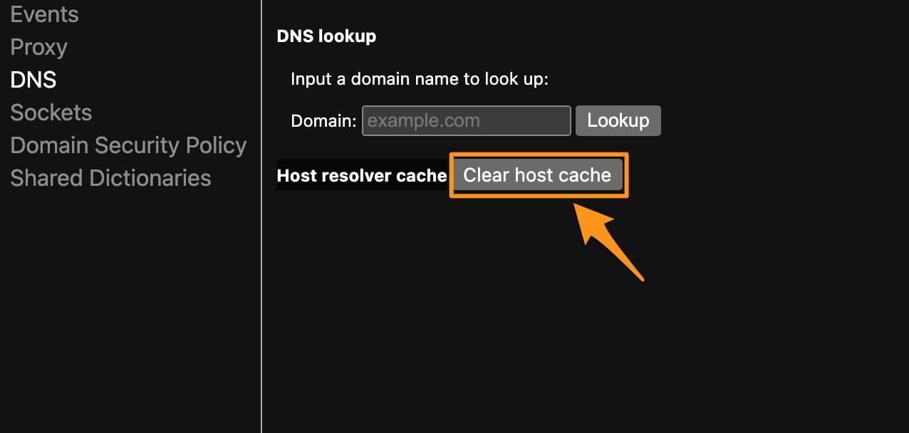clear host cache