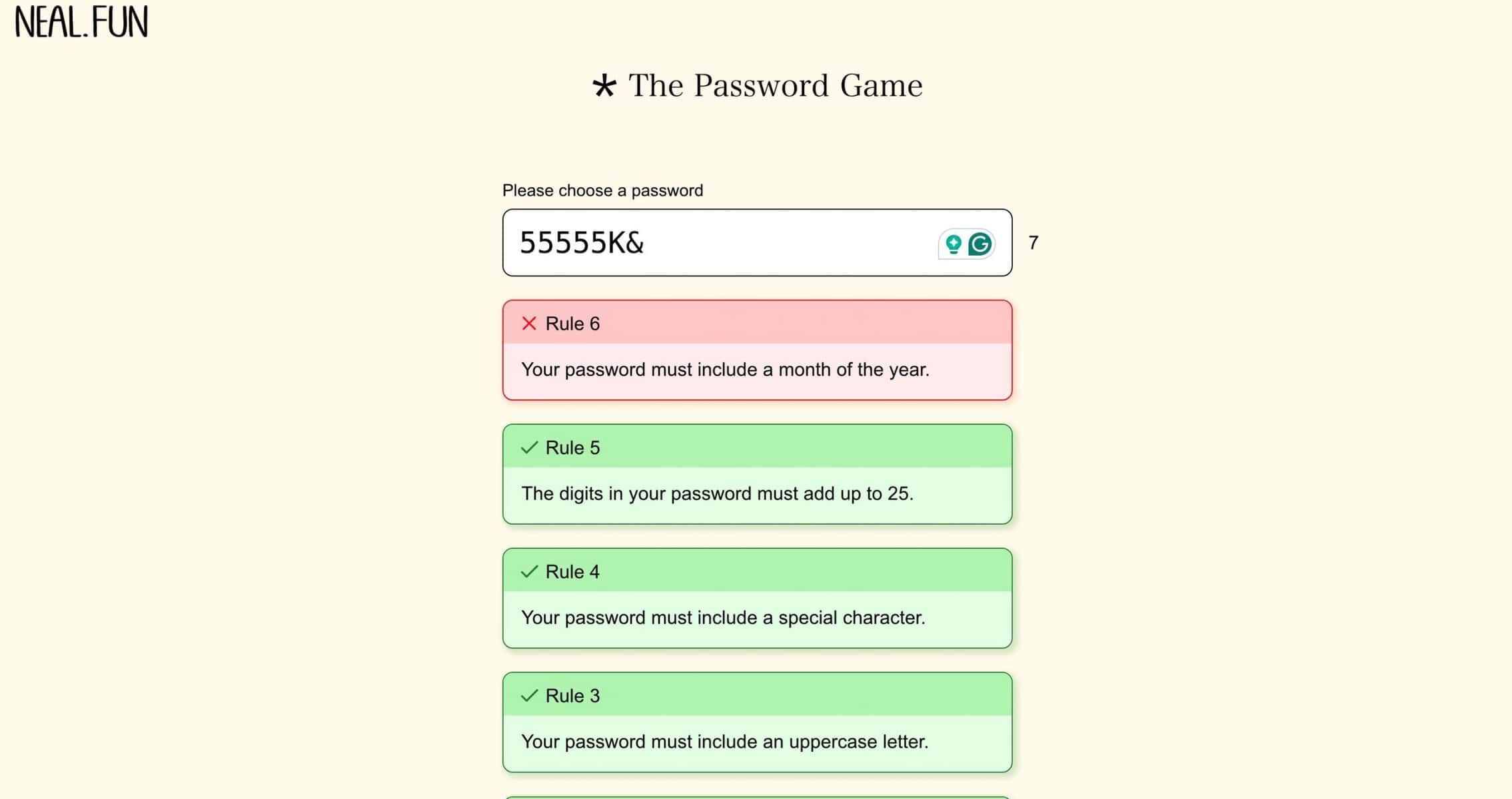 digit in password add up to 25 answer